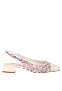 Pantofi slingback cu varf patrat - Violet/Alb murdar/Roz