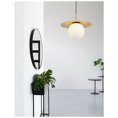 Lampa suspendata OBBIT Opal Sticla Auriu Metal LED E27 1x12 Wat 230 Volt IP20 Fara bec