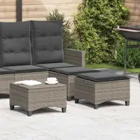 Gossi scaune de gradina cu perne 2 buc gri 55x55x36 cm poly ratan