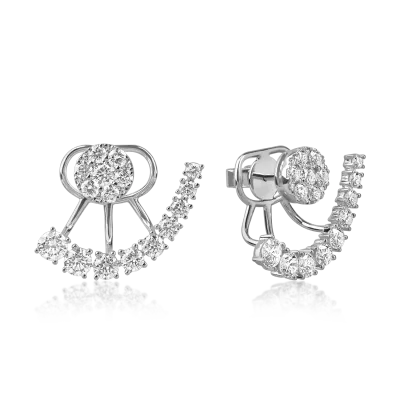 Cercei din aur alb cu diamante microsetting de 2.3ct
