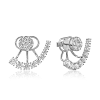 Cercei din aur alb cu diamante microsetting de 2.3ct