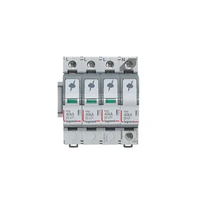 Descarcator SPD - T2 - Imax 40 kA/pole - 3P+N - neutral on pe partea dreapta