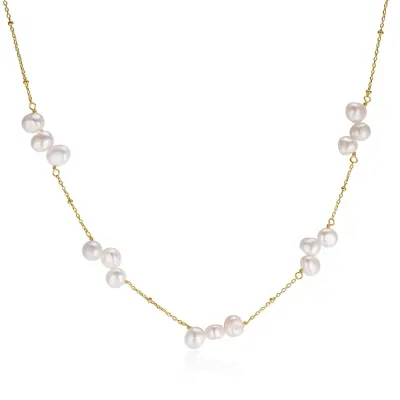 Lantisor argint 925, JW1545, model perle, placat cu aur