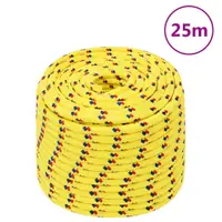vidaXL Frânghie de barcă, galben, 12 mm, 25 m, polipropilenă