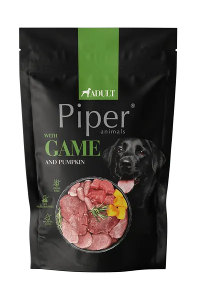 Hrana umeda pentru caini Piper Adult, Vanat si Dovleac, 500 g