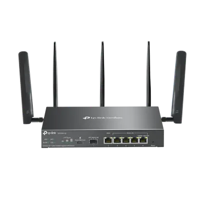 "Omada 4G+ Cat6 AX3000 Gigabit VPN Router PORT: 1× Gigabit SFP WAN/LAN Port, 1× Gigabit RJ45 WAN Port, 4× Gigabit WAN/LAN RJ45 P
