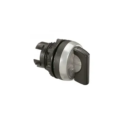 Osmoz illuminated standard handle selector switch - 2 stay-put positions 45° - negru