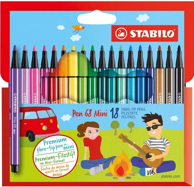 Set de mini markere Stabilo Pen 68 - 18 culori