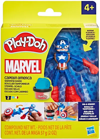 Set cu plastilină Play-Doh Marvel - Captain America