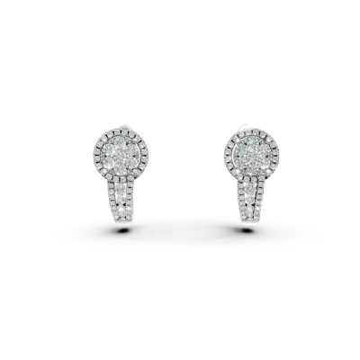 Cercei din aur alb cu diamante de 0.55ct