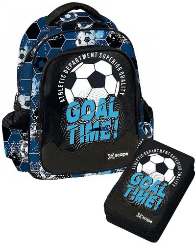 Set școlar rucsac pentru grădiniță cu penar și rechizite Graffiti Xscape - Football
