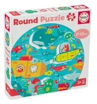 Puzzle rotund Educa din 28 de piese - Under the sea