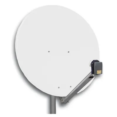 Antena satelit 80cm/75,Alu.,39dB,sup.plia.LNB incl.,alb