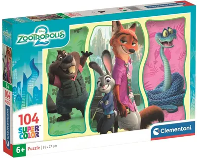 Puzzle pentru copii Clementoni din 104 piese - Zootropolis 2