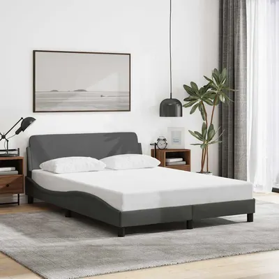 vidaXL Cadru de pat, Dover, gri închis, 120x200 cm, textil