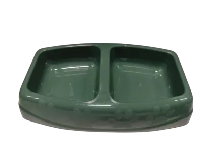 Castron dublu din plastic 4Dog Deluxe Verde 2 x 0,25L