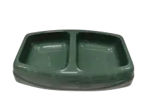 Castron dublu din plastic 4Dog Deluxe Verde 2 x 0,25L