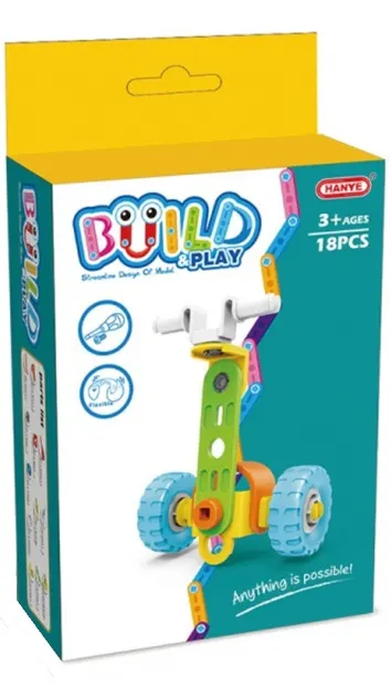 Constructor Hanye Build and play - Bicicletă cu două roți, 18 piese