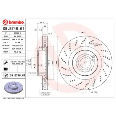 Disc frana BREMBO 09.B746.61