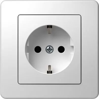 Ekonomik Priza SCHUKO 1P 16A ST IP20 Alb, TEM Modul TEM-VE10PW-B
