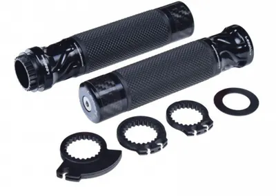 Set mansoane moto 655A, model universal, culoare negru carbon