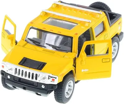 Mașinuță metalică Kinsmart - Hummer H2, 1:36, galbenă