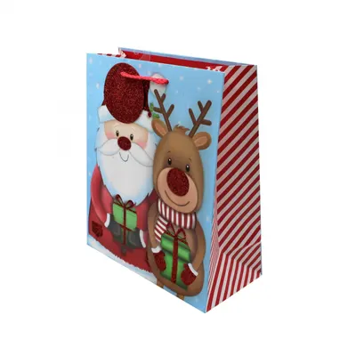 Pungă cadou Crăciun SDE L SANTA/REINDEER