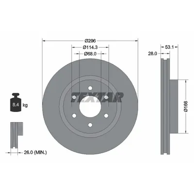 Disc frana TEXTAR 92285803