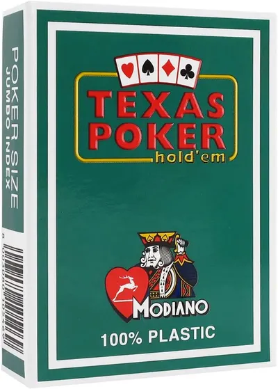 Carti de poker din plastic Texas Poker - spate verde inchis