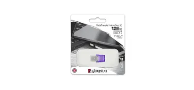 Memorie USB Kingston microDuo 3C 128 GB, USB 3.0, Purpuriu