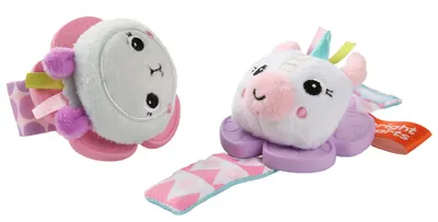 Zdrănitoare de mână Bright Starts - Wrist Pals Toy, Unicorn și lamă