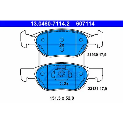 Set placute frana, frana disc ATE 13.0460-7114.2