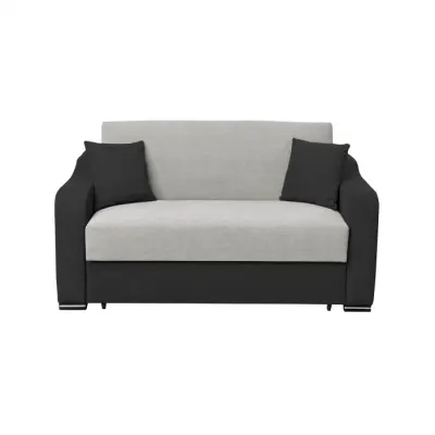 Canapea extensibila FRUNZA, 2 locuri, cu arcuri, lada depozitare, gri inchis + gri deschis, 165x110x90 cm