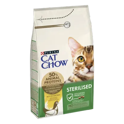 PURINA CAT CHOW Sterilised, Pui, 1.5 kg