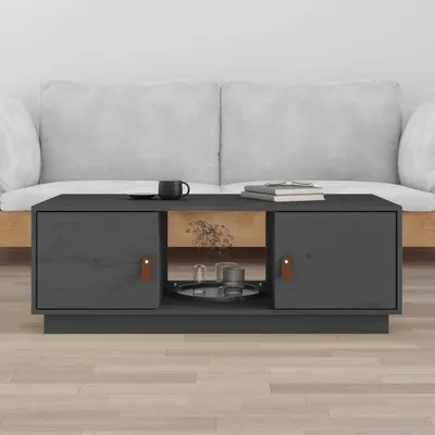 vidaXL Măsuță de cafea, gri, 100x50x35 cm, lemn masiv de pin