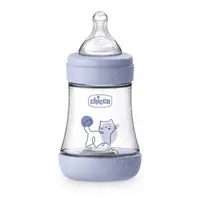 Biberon Chicco Perfect5 150ml, biofunctional, anti-colici, tetina silicon, flux lent, baiat, 0luni