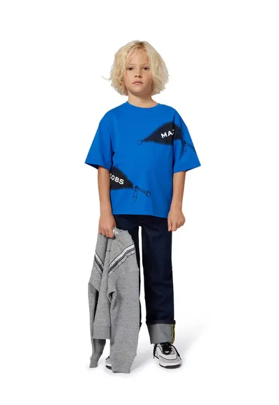 Bluza de trening din bumbac cu imprimeu grafic pe partea din spate - Negru/Gri melange