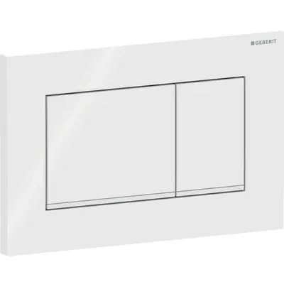 Clapeta actionare rezervor wc alb lucios cu banda de design alb mat Geberit Sigma20