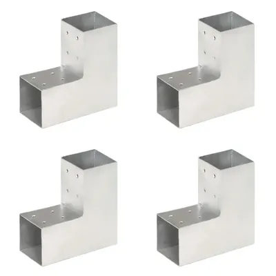 vidaXL Conectori de grindă, formă L, 4 buc, 81x81 mm, metal galvanizat
