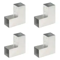 vidaXL Conectori de grindă, formă L, 4 buc, 81x81 mm, metal galvanizat
