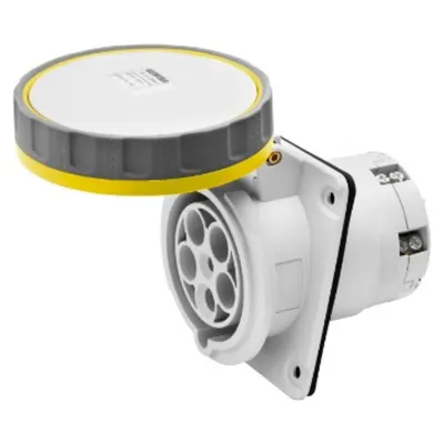 Priza industriala incastrata 10° HP - IP66/IP67 - 3P+N+E 125A 100-130V 50/60HZ - YELLOW - 4H - MANTLE TERMINAL