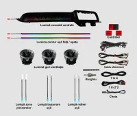 Lumini ambientale dedicate Ford Mustang 6 2015-2023, RGB Acrilice 12 in 1 Dinamice cu efect symphony, Control din Aplicatie Bluetooth / Buton