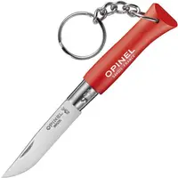 Cuțit pliabil cu breloc Opinel Inox - Colorama, №4, roșu