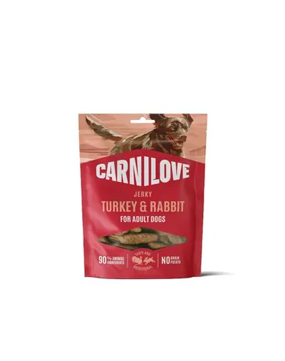 CARNILOVE Jerky Snack Turkey &amp; Rabbit snack pentru câini 100 g