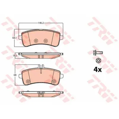 Set placute frana, frana disc TRW GDB2079