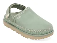 Papuci UGG verzi, GOLDENSTAR MEADOW ACCENT CLOG, din piele intoarsa