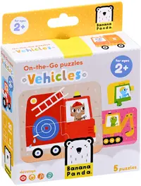Puzzle pentru copii Banana Panda 5 în 1 - Vehicule de transport