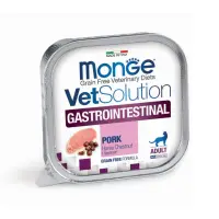 MONGE VETSOLUTION Gastrointestinal, Porc, dietă veterinară, tăviță hrană umedă fără cereale pisici, sistem digestiv, (pate), 100g