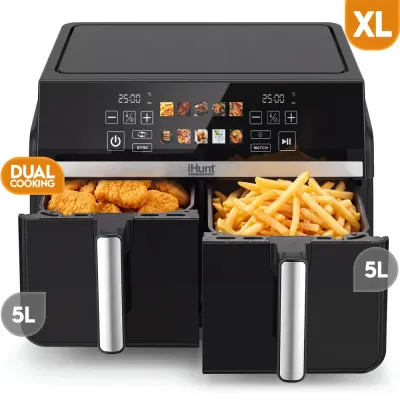 Friteuza cu aer cald iHunt Bro Dual Air Fryer 10L