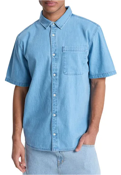 Camasa din denim cu nasturi